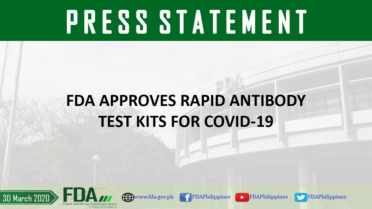 Fda Approves Rapid Antibody Test Kits For Covid 19 Food And Drug