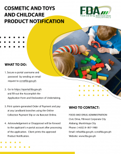 Cosmetic and Toys and Childcare Product Notification