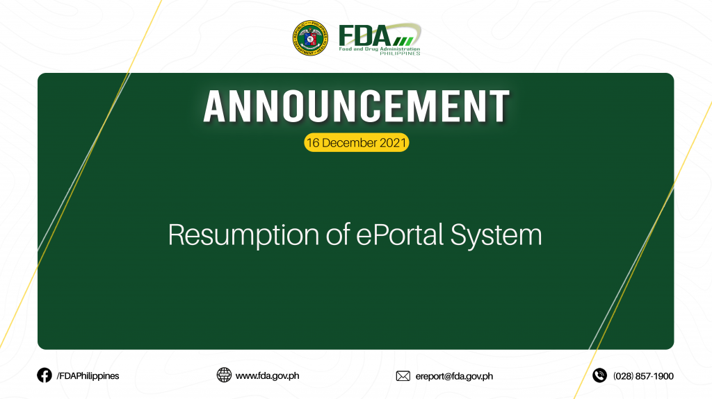 Announcement || Resumption of ePortal System