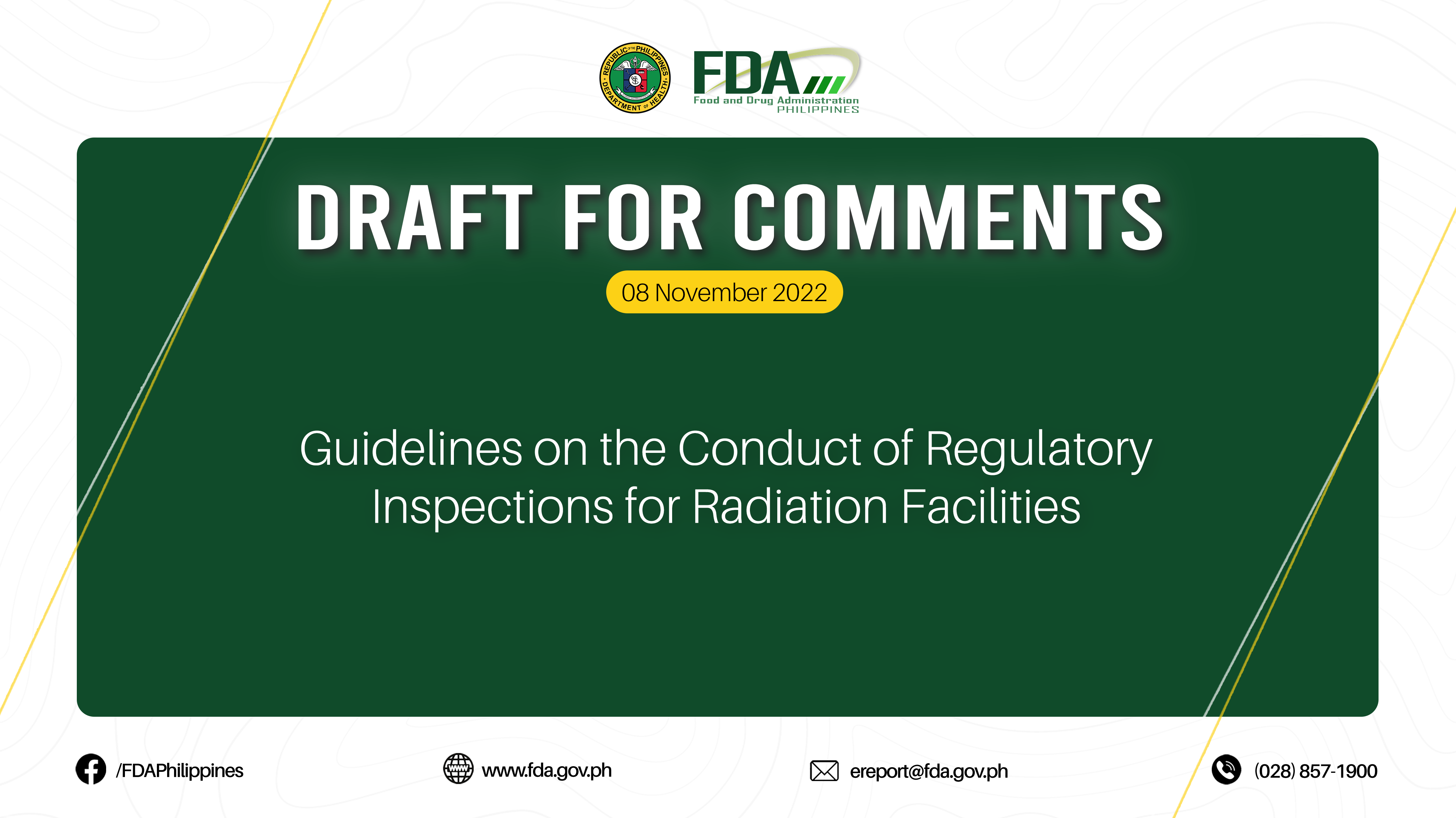 Draft for Comments || Guidelines on the Conduct of Regulatory Inspections for Radiation Facilities