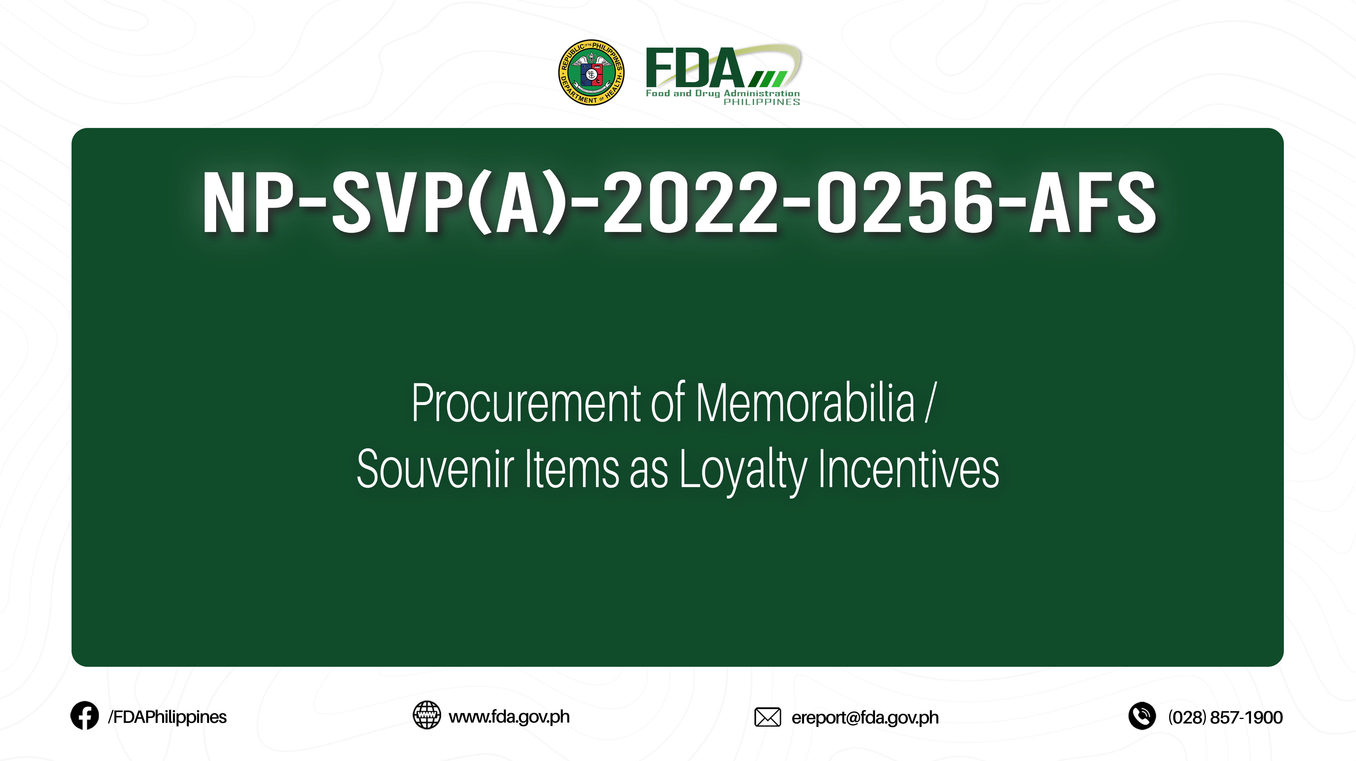 NP-SVP(A)-2022-0256-AFS || Procurement of Memorabilia / Souvenir Items as Loyalty Incentives