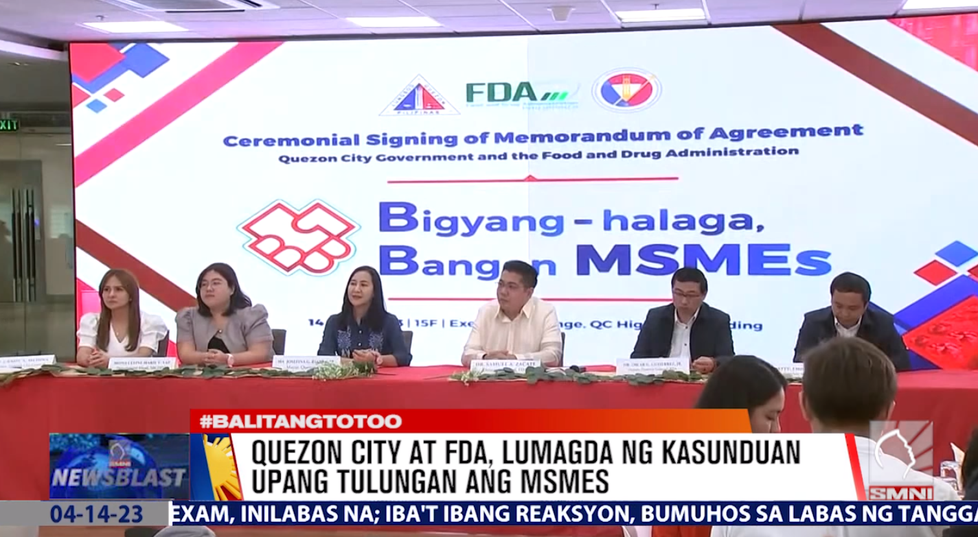 FDA on the News || SMNI News: Quezon City at FDA, lumagda ng kasunduan upang tulungan ang MSMEs