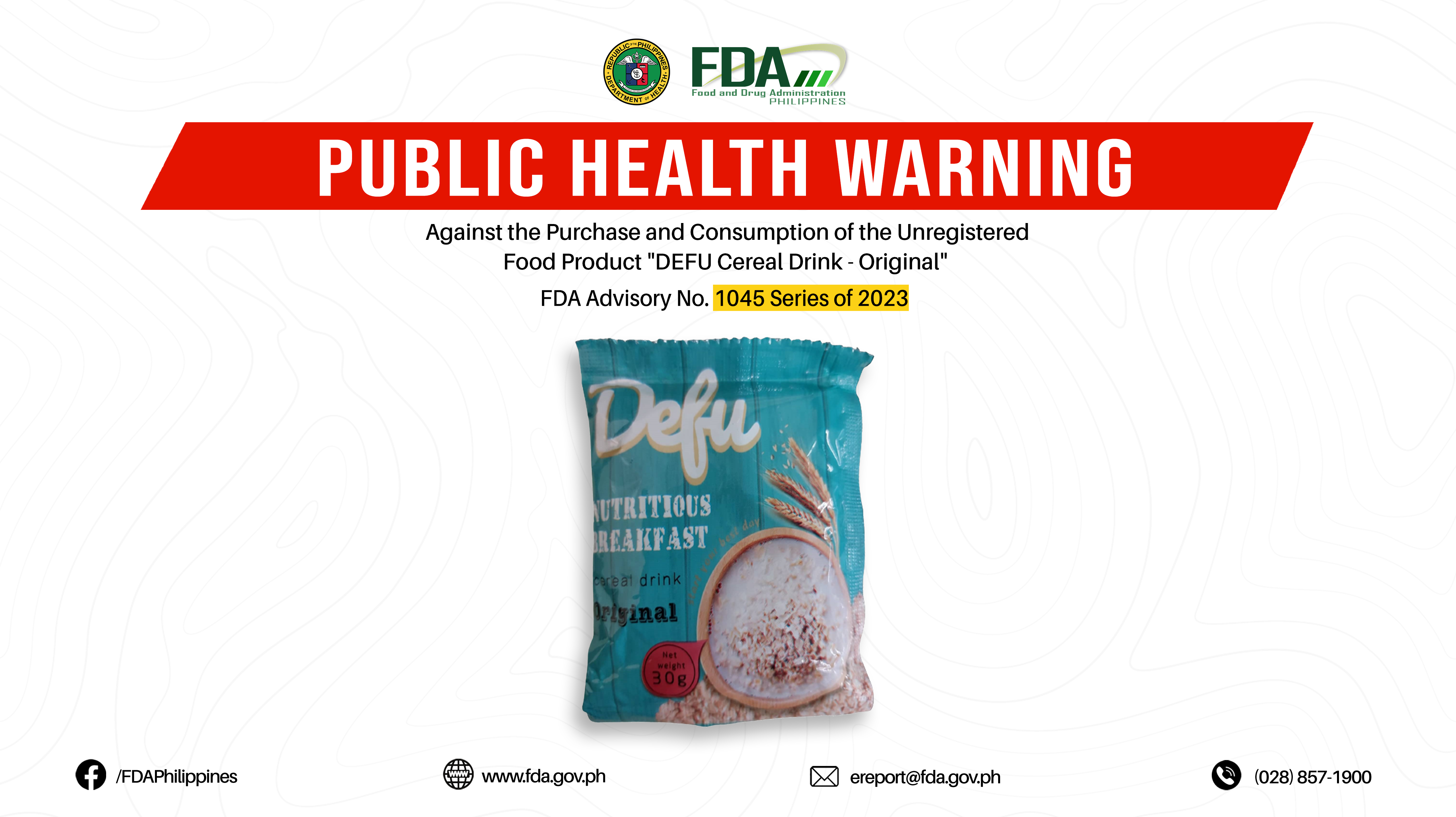 FDA Advisory No.2023-1029 || Public Health Warning Against the Purchase and Consumption of the Unregistered Food Product “EDGELINE PILI PRODUCTS Pili Brittle”