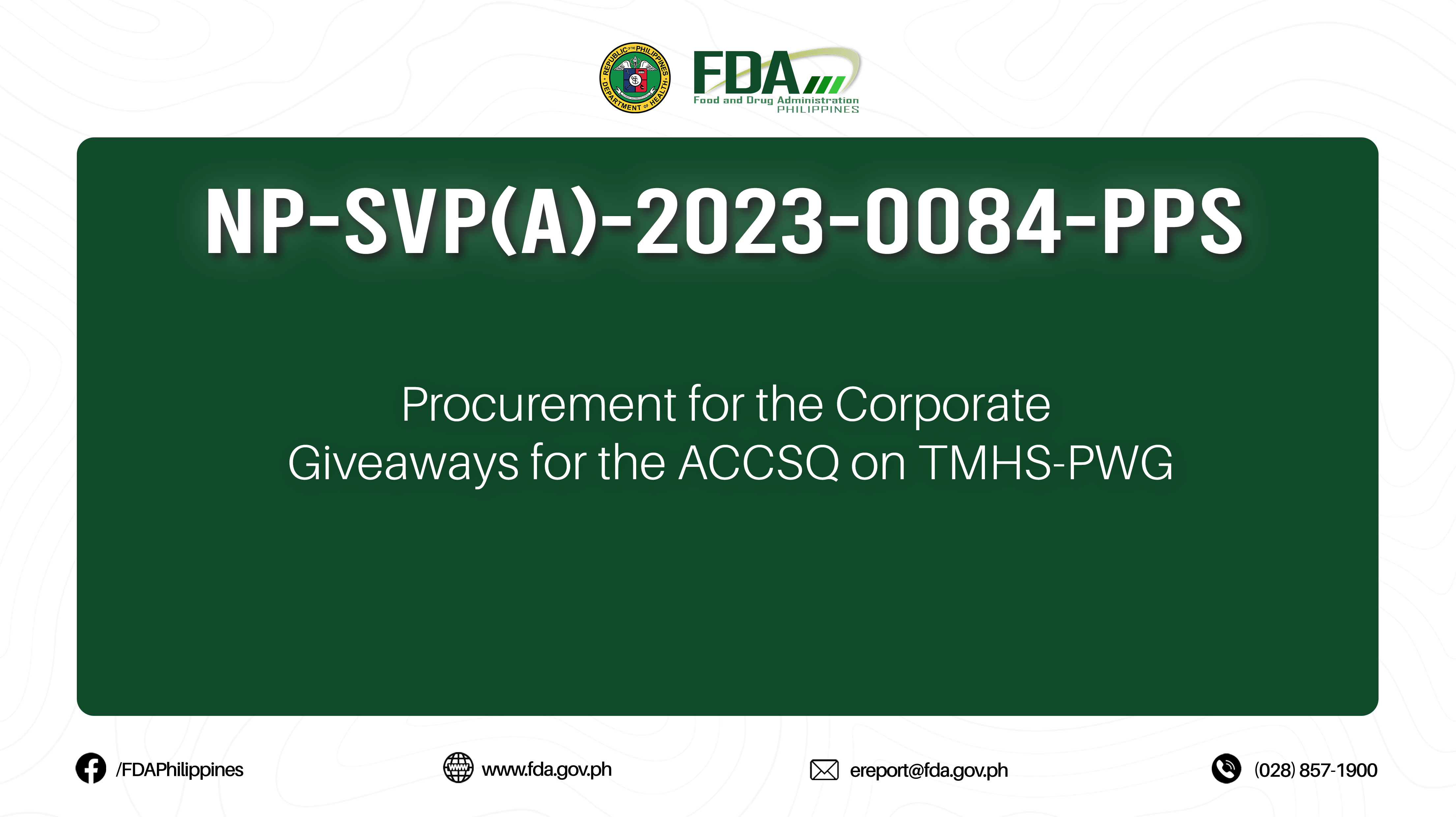 NP-SVP(A)-2023-0084-PPS || Procurement for the Corporate Giveaways for the ACCSQ on TMHS-PWG
