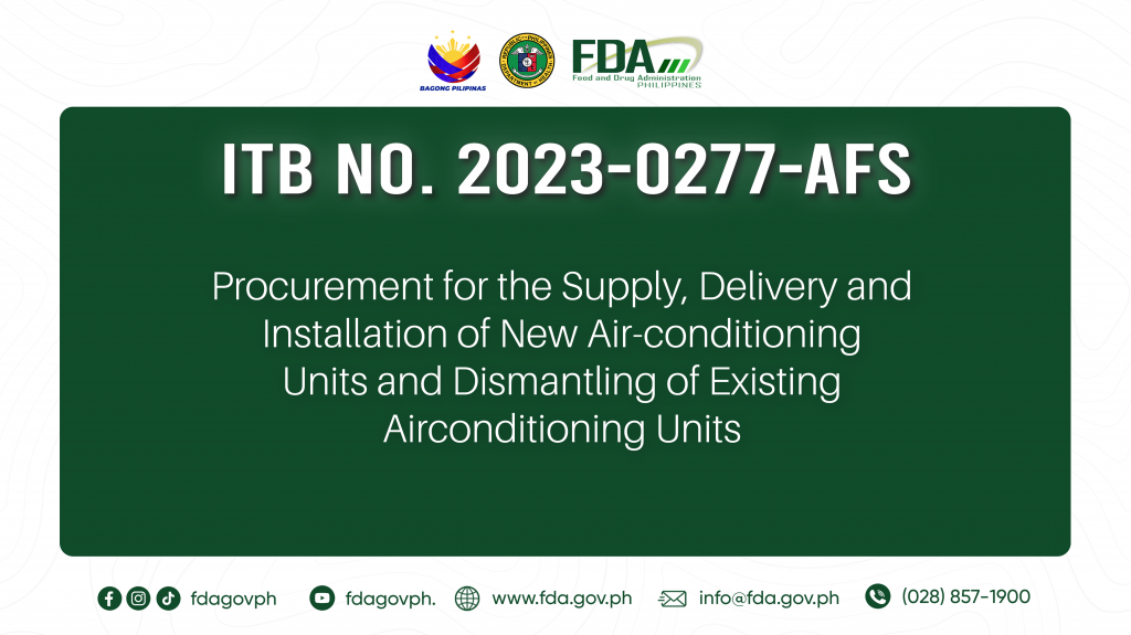 ITB No. 2023-0277-AFS || Procurement for the Supply, Delivery and Installation of New Airconditioning Units and Dismantling of Existing Airconditioning Units