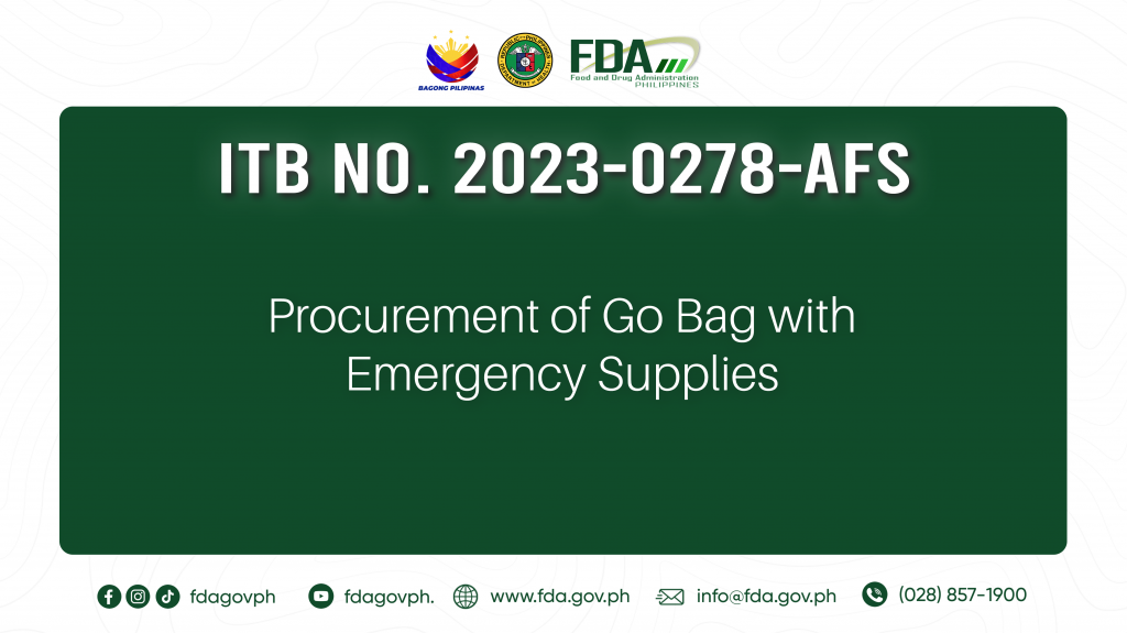 ITB No. 2023-0278-AFS || Procurement of Go Bag with Emergency Supplies
