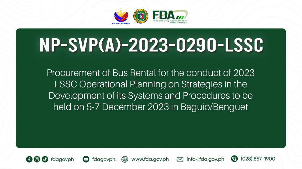 NP-SVP(A)-2023-0290-LSSC || Procurement of Bus Rental for the conduct of 2023 LSSC Operational Planning on Strategies in the Development of its Systems and Procedures to be held on 5-7 December 2023 in Baguio/Benguet