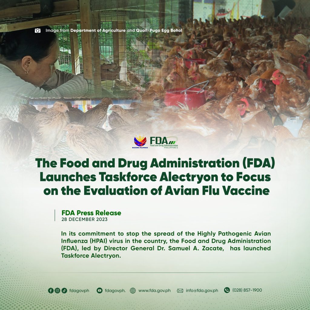 Press Release || THE FOOD AND DRUG ADMINISTRATION (FDA) LAUNCHES TASKFORCE ALECTRYON TO FOCUS ON THE EVALUATION OF AVIAN FLU VACCINE