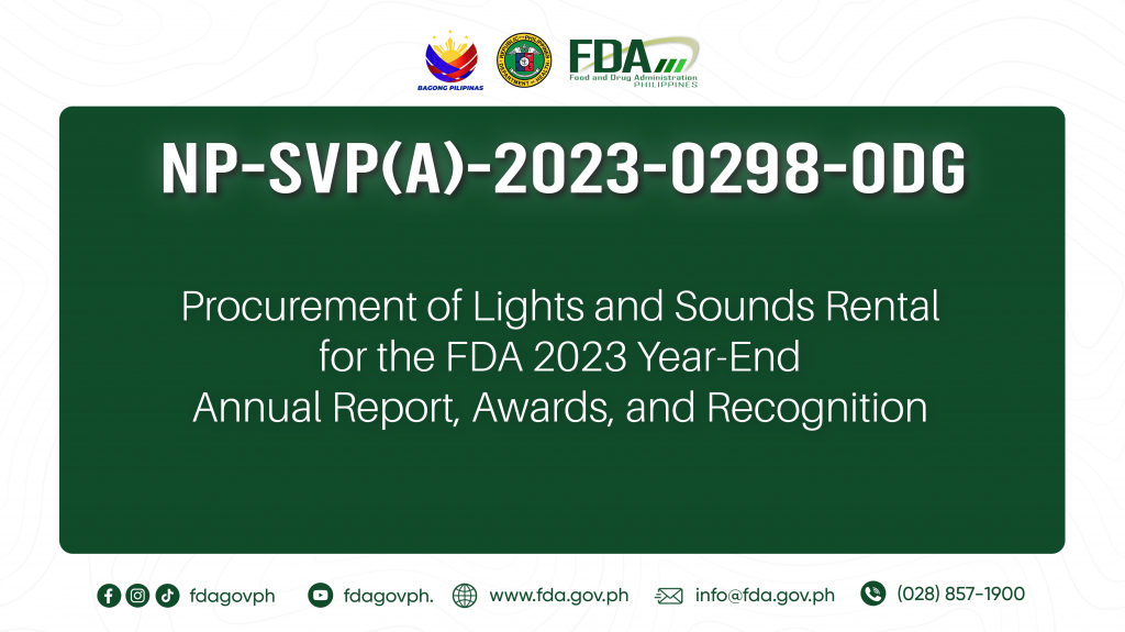 NP-SVP(A)-2023-0298-ODG || Procurement of Lights and Sounds Rental for the FDA 2023 Year-End Annual Report, Awards, and Recognition
