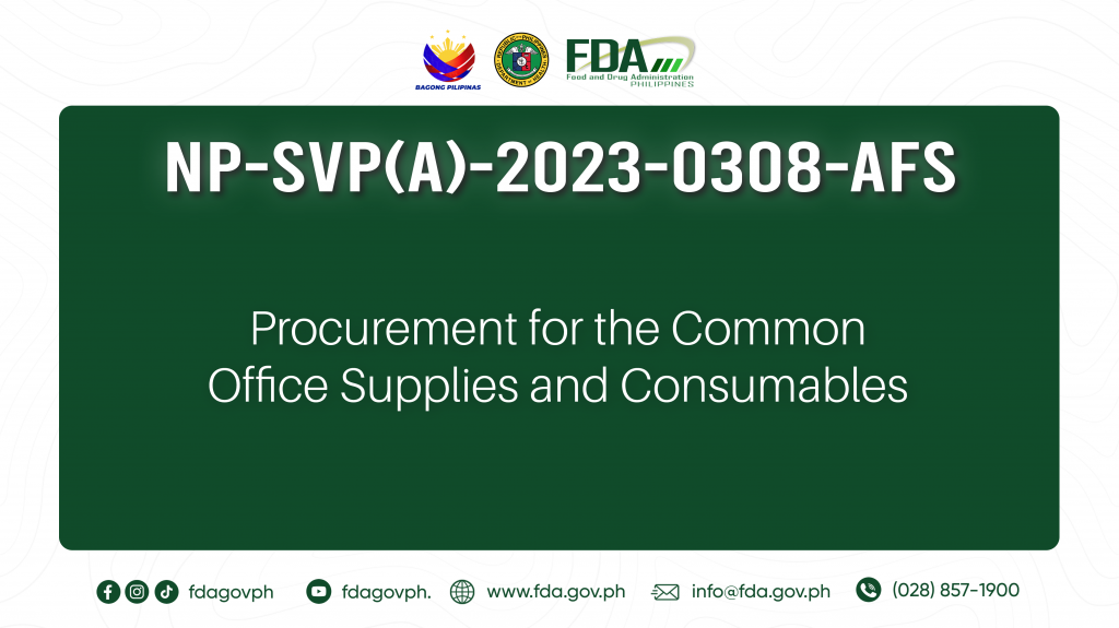 NP-SVP(A)-2023-0308-AFS || Procurement for the Common Office Supplies and Consumables