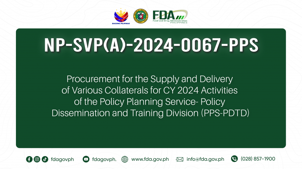 NP-SVP(A)-2024-0067-PPS || Procurement for the Supply and Delivery of Various Collaterals for CY 2024 Activities of the Policy Planning Service- Policy Dissemination and Training Division (PPS-PDTD)